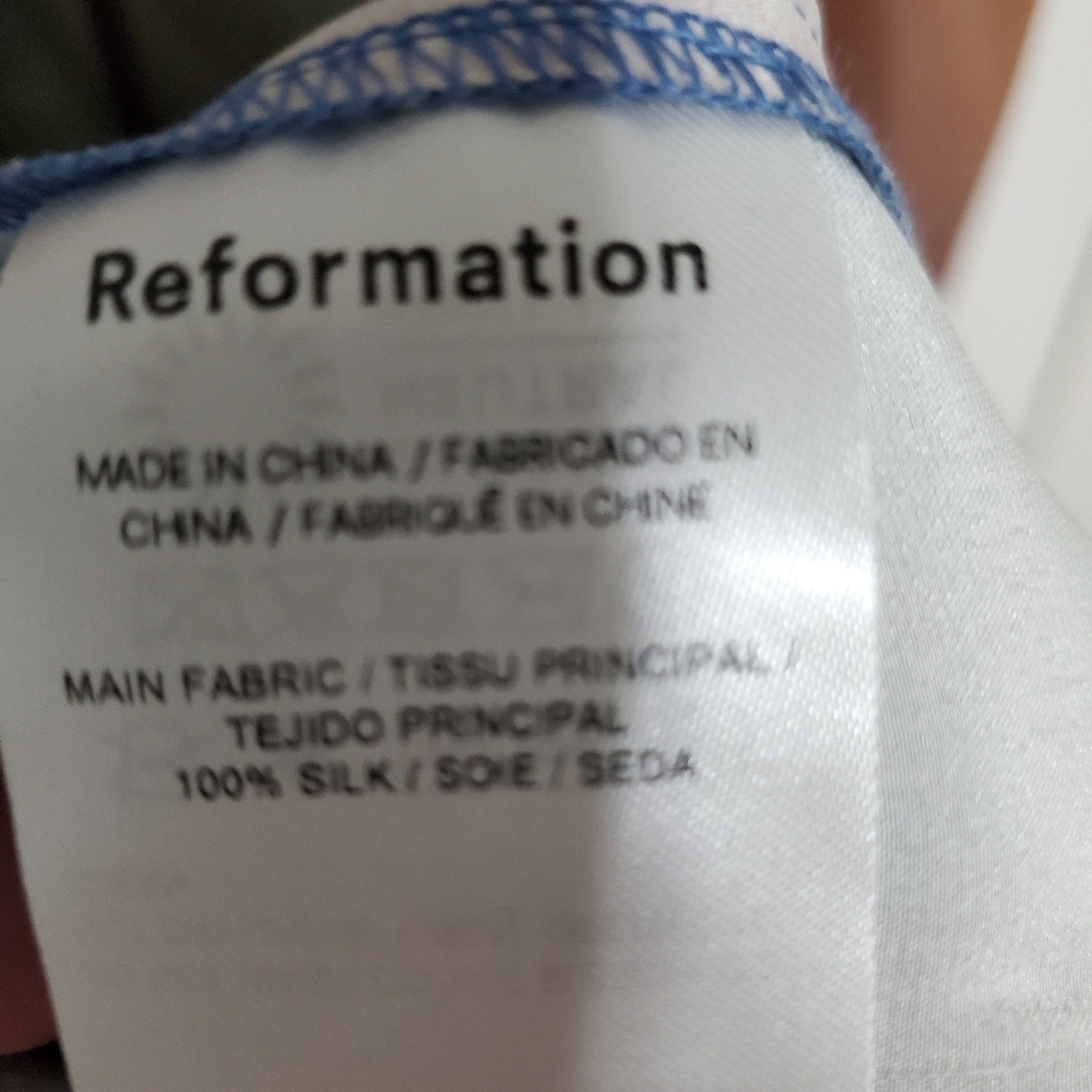 NWT REFORMATION Frankie Silk Dress Blur Size 6 - Picture 9 of 9